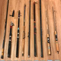 Set 9 canne da pesca ottime  condizioni