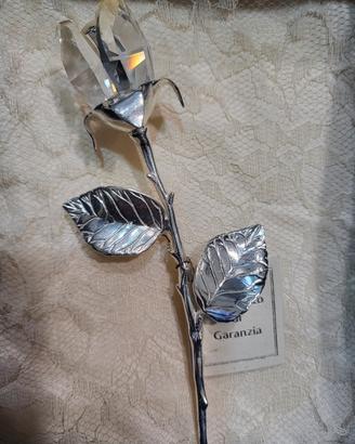 Rosa argento Swarovsky firmata Pontini