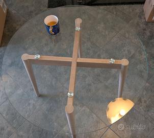 Tavolo Rotondo Cristallo/Legno Maison Du Monde