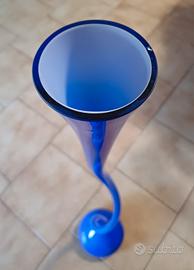 Vaso monofiore vintage blu cobalto 