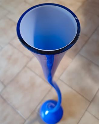 Vaso monofiore vintage blu cobalto 