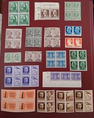 Regno e R.S.I- Coppie e quartine MNH**