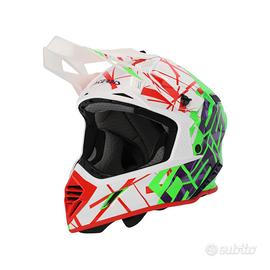 Casco Acerbis X-Track BIANCO ROSSO VERDE VIOLA S