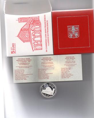 Moneta Vaticano 2024 in argento colore S.Francesco