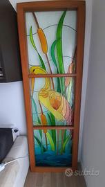 Porta scorrevole in vetro artigianale