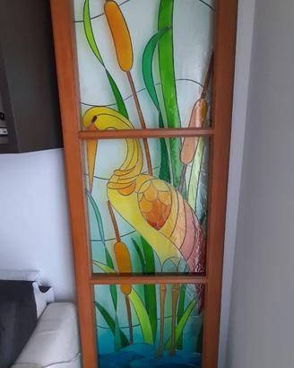Porta scorrevole in vetro artigianale