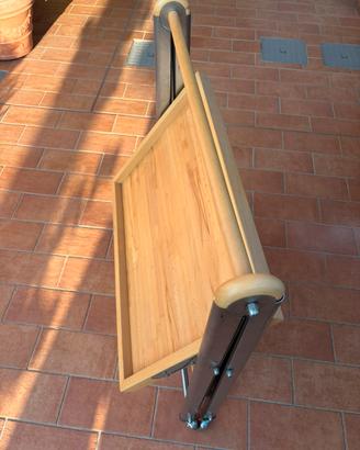 Carrello portavivande in legno e metallo con ruote