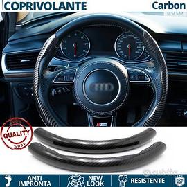COPRIVOLANTE per AUDI Effetto FIBRA CARBONIO Nero