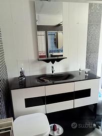 Mobile top vetro con lavabo integrato