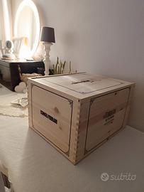 Cassetta di legno porta oggetti per decoupage 