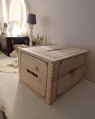 Cassetta di legno porta oggetti per decoupage 