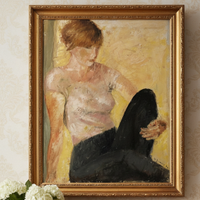 Dipinto ritratto ragazza olio su tela firmato