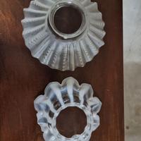 Coppia paralumi in vetro per lampade a olio antich