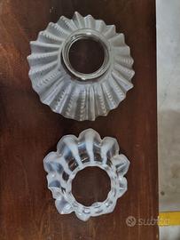 Coppia paralumi in vetro per lampade a olio antich