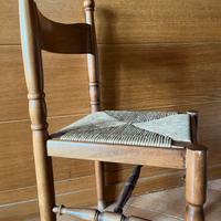 Sedia in legno con seduta in paglia