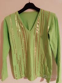 T-shirt top uomo  a manica lunga con scollo a V