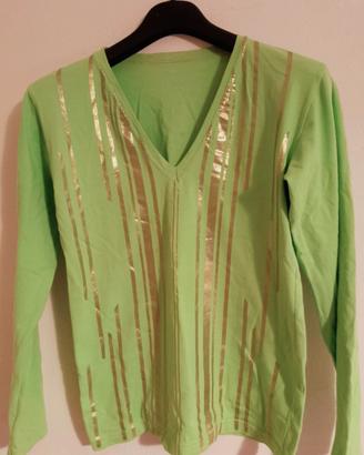 T-shirt top uomo  a manica lunga con scollo a V