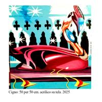 Cigno androide. dipinto a mano