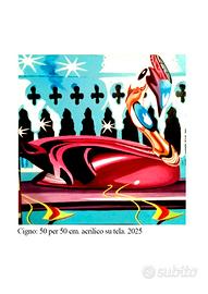 Cigno androide. dipinto a mano