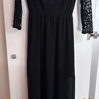 Vestito lungo con inserti in pizzo da donna XS/s