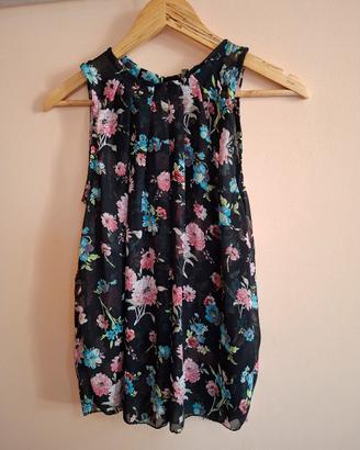Blusa trasparente a fiori 