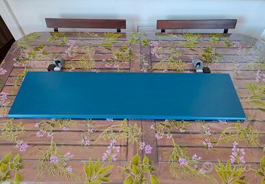 Mensola da muro in legno cm 80x20x2 verniciata blu