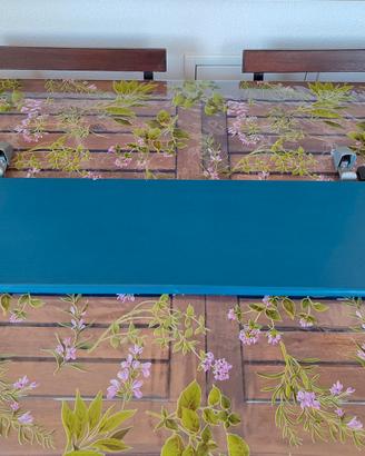 Mensola da muro in legno cm 80x20x2 verniciata blu