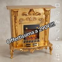 camino stufa  foglia oro stile barocco spedizione