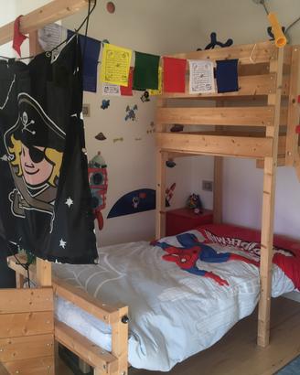 Letto in legno naturale Wickey veliero pirata