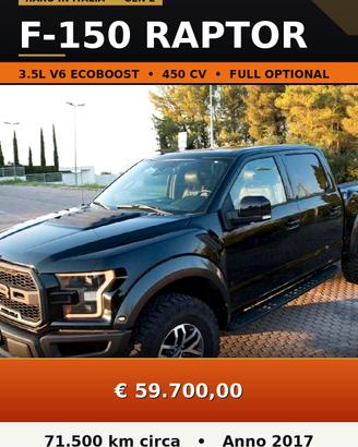 FORD F-150 RAPTOR 3.5 V6 450 CV 4x4 Benzina