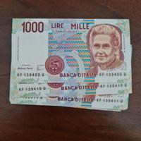 Lotto 5 Banconote 1000 Lire Montessori