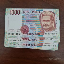 Lotto 5 Banconote 1000 Lire Montessori