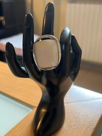 Anello agata bianca