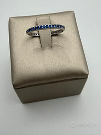 Fedina oro bianco 18 kt zaffiri 0,40 ct