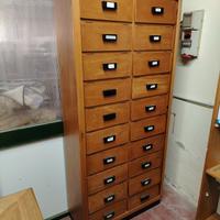 Schedario casellario cassettiera legno 