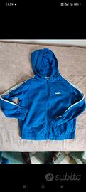 Felpa con cappuccio Diadora blu e bianca 130 cm