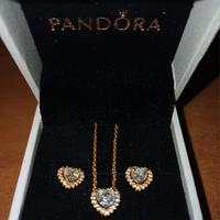 Set Collana + Orecchini Oro Pandora Cuore