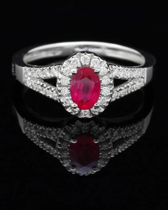 ANELLO DD GIOIELLI ORO 18KT BRILLANTI  E RUBINO