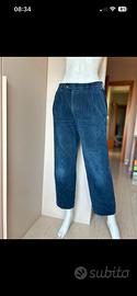 Pantalone classico Fila taglia 50 a costine blu L