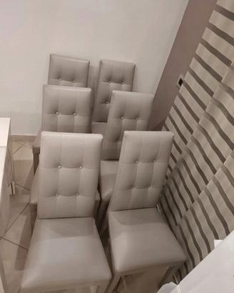 6sedie simil pelle grigio/tortora (ritiro provNA)