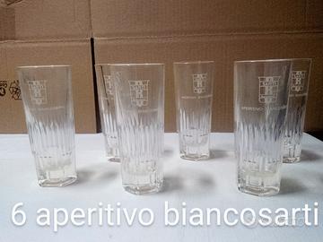 Bicchieri 6 aperitivo Bianco Sarti mai usato 