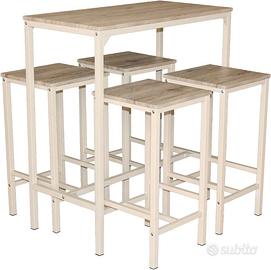 Brasil Tavolo Bar con 4 Sgabelli