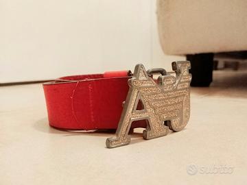 Cintura Armani Jeans Rossa in Pelle 