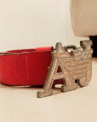 Cintura Armani Jeans Rossa in Pelle 