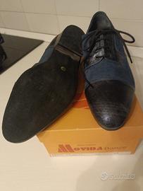 scarpe da ballo in camoscio e vitello blu tg40 suo