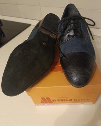 scarpe da ballo in camoscio e vitello blu tg40 suo