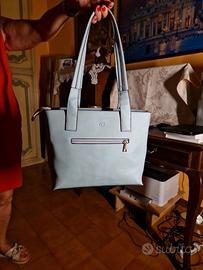 Borsa ecopelle azzurra