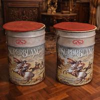 coppia di pouf originali SUPERBLANC vintage