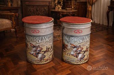 coppia di pouf originali SUPERBLANC vintage