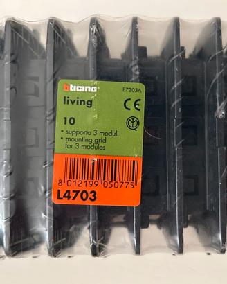 BTicino L4703 – Lotto 10 Supporti 3 Moduli Living